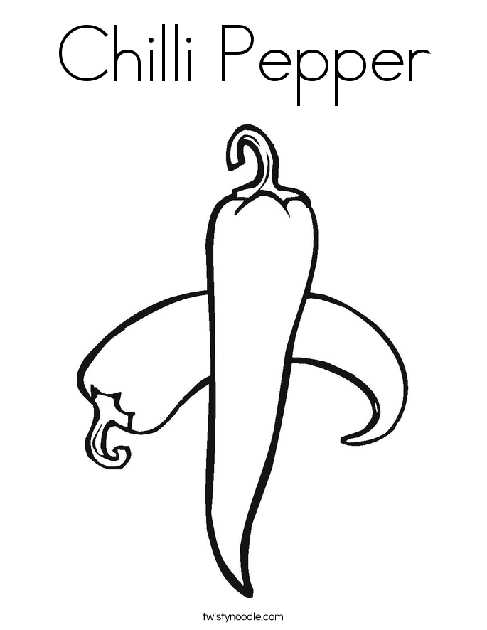 Chilli Pepper Coloring Page