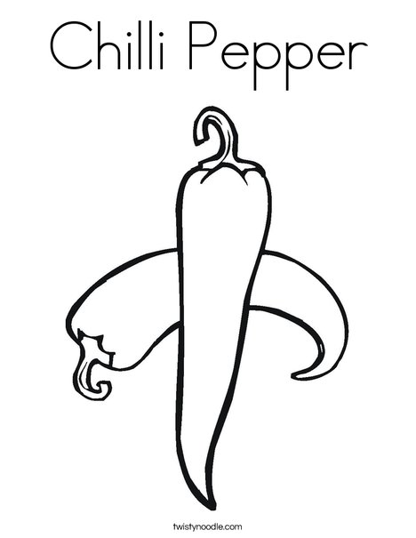 Chili Pepper Coloring Page
