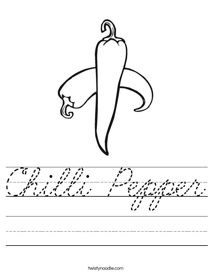 Chilli Pepper Worksheet