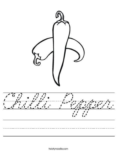 Chili Pepper Worksheet