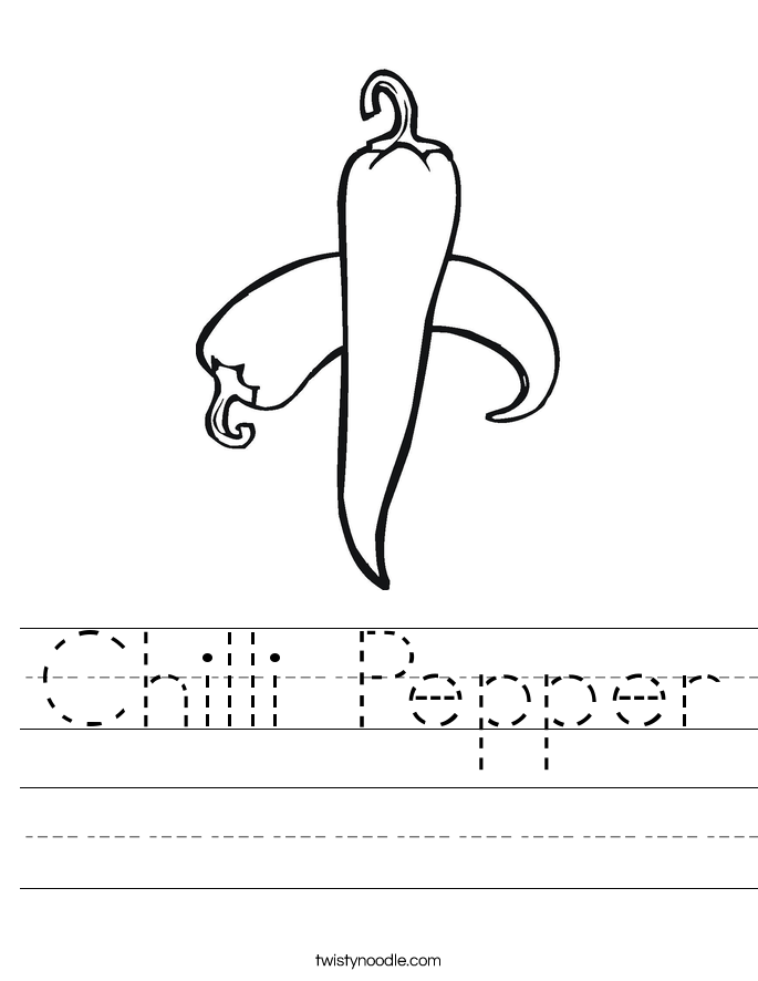 Chilli Pepper Worksheet