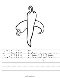 Chilli Pepper Worksheet