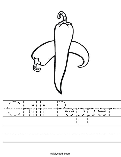 Chili Pepper Worksheet