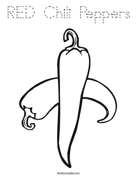 Chili Pepper Coloring Page
