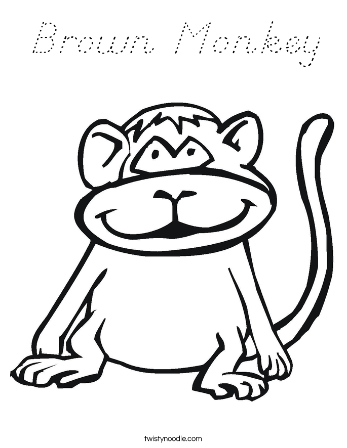 Brown Monkey Coloring Page