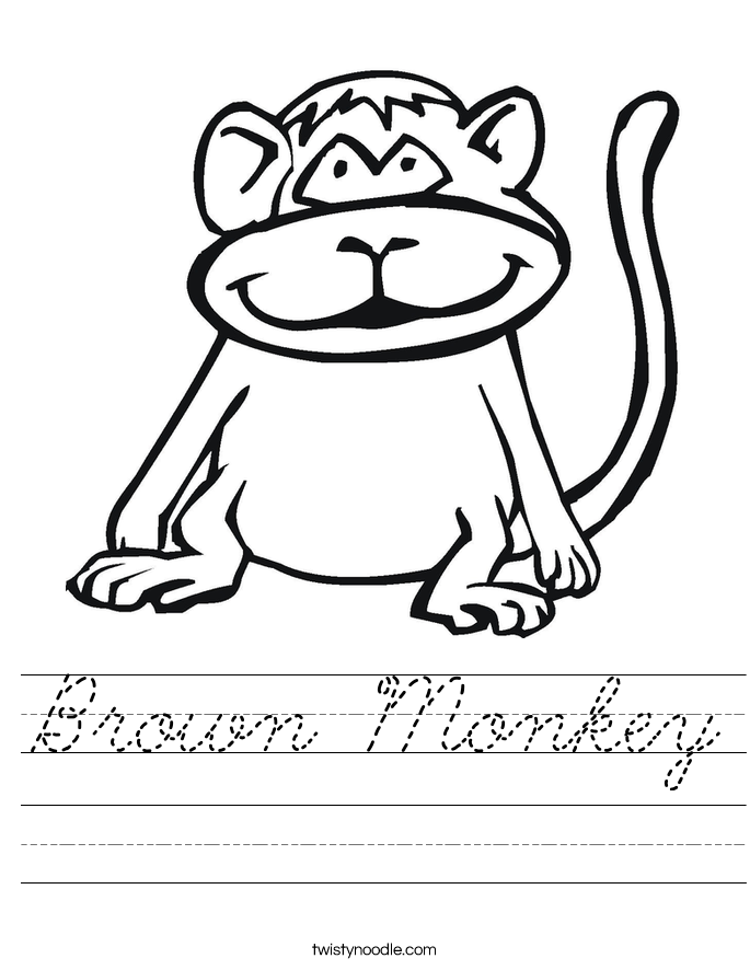 Brown Monkey Worksheet