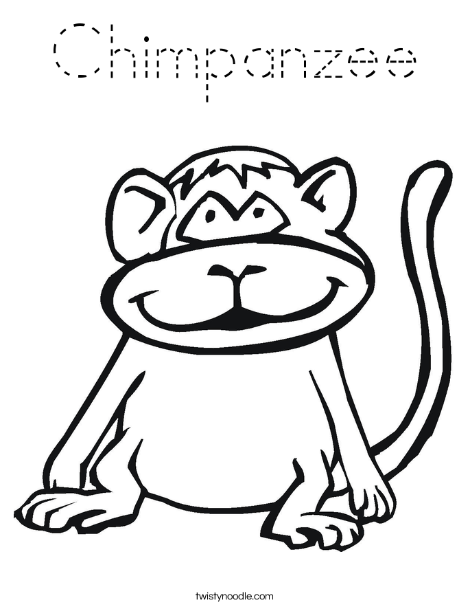 Chimpanzee Coloring Page
