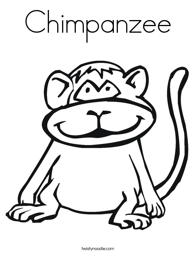 Chimpanzee Coloring Page