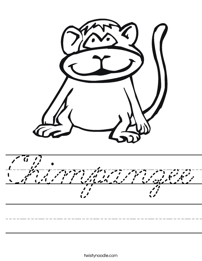Chimpanzee Worksheet