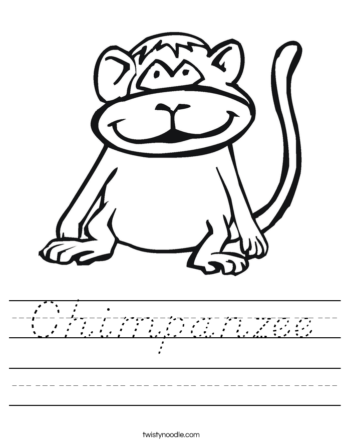 Chimpanzee Worksheet