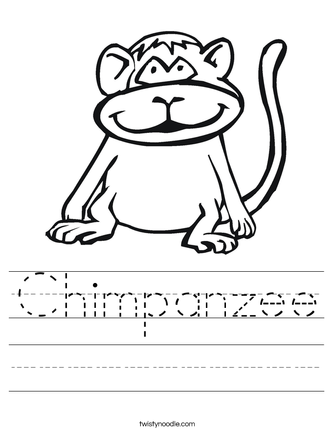 Chimpanzee Worksheet