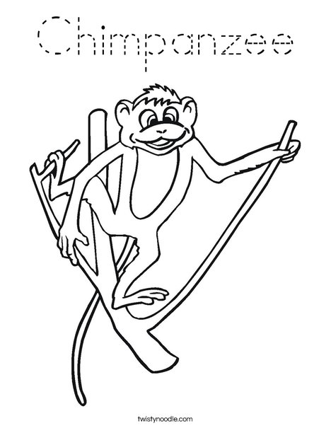 Monkey on a Branch Coloring Page
