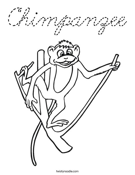 Monkey on a Branch Coloring Page