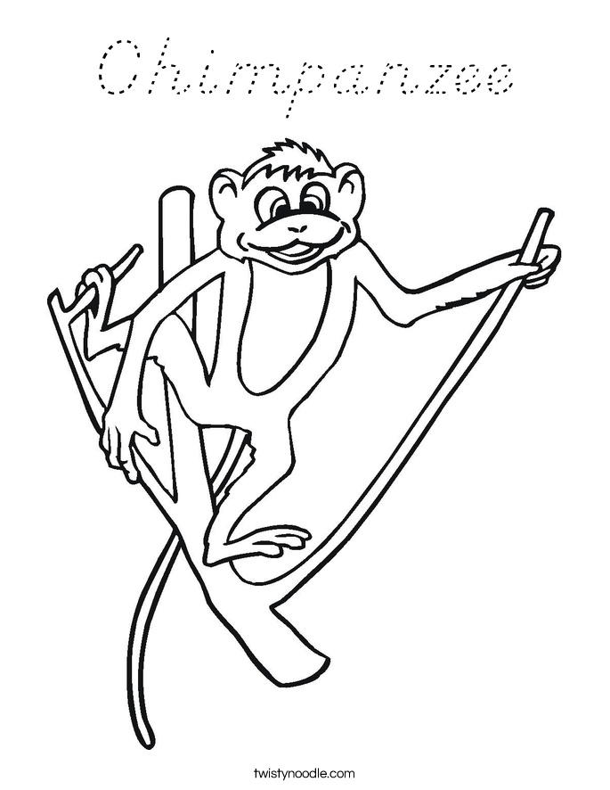 Chimpanzee Coloring Page