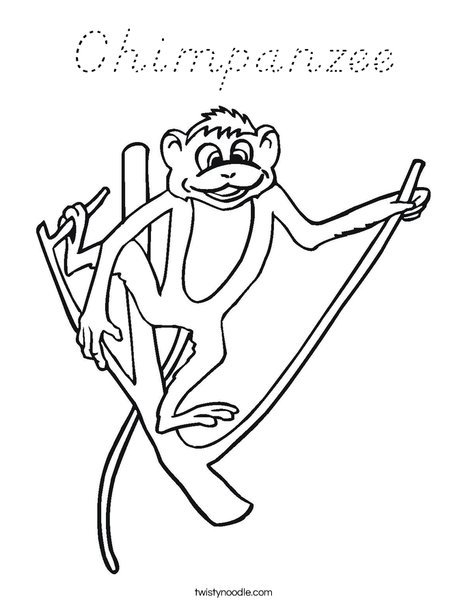 Monkey on a Branch Coloring Page