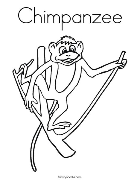 Monkey on a Branch Coloring Page
