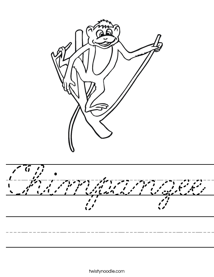 Chimpanzee Worksheet