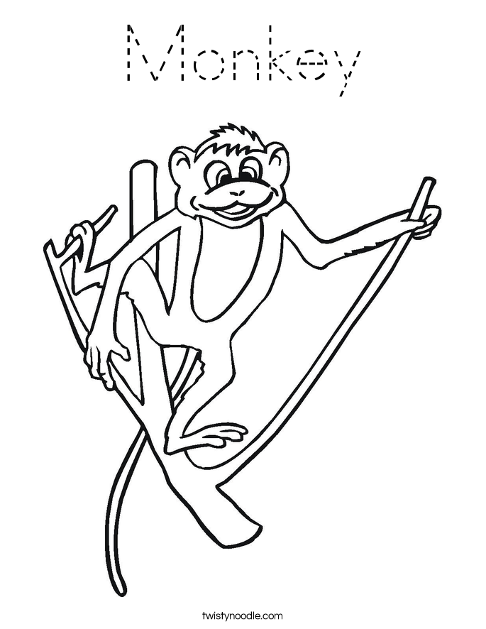 Monkey Coloring Page