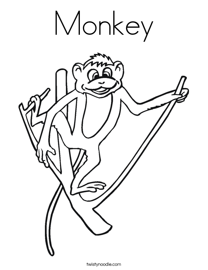 Monkey Coloring Page