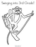 Swinging into 3rd Grade! Coloring Page