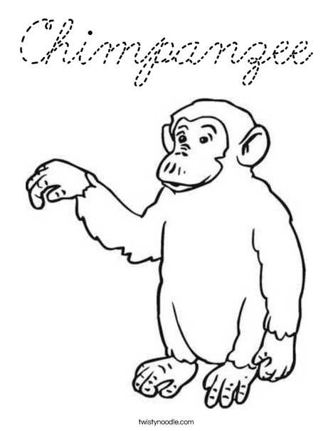 Chimpanzee Coloring Page