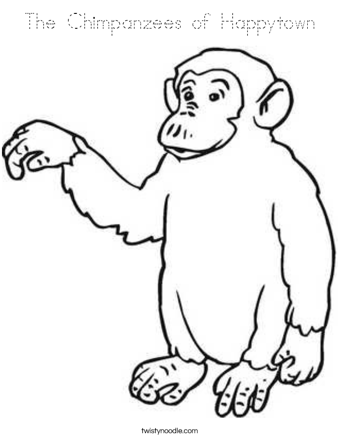 The Chimpanzees of Happytown Coloring Page