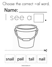 Choose the correct -ail word Coloring Page