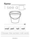 Choose the correct -ail word. Worksheet