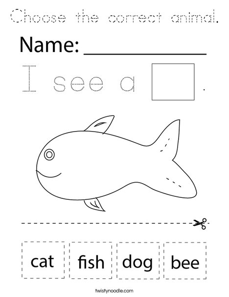 Choose the correct animal. Coloring Page