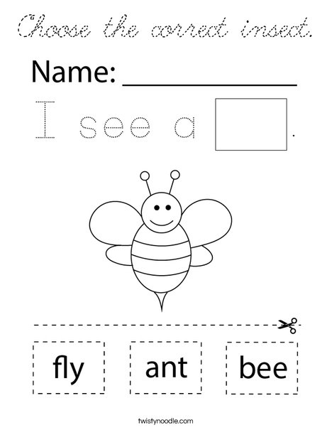 Choose the correct insect. Coloring Page