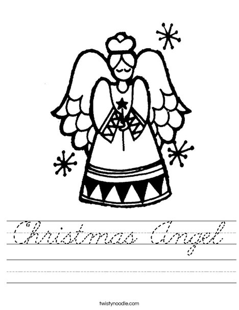 Christmas Angel Worksheet