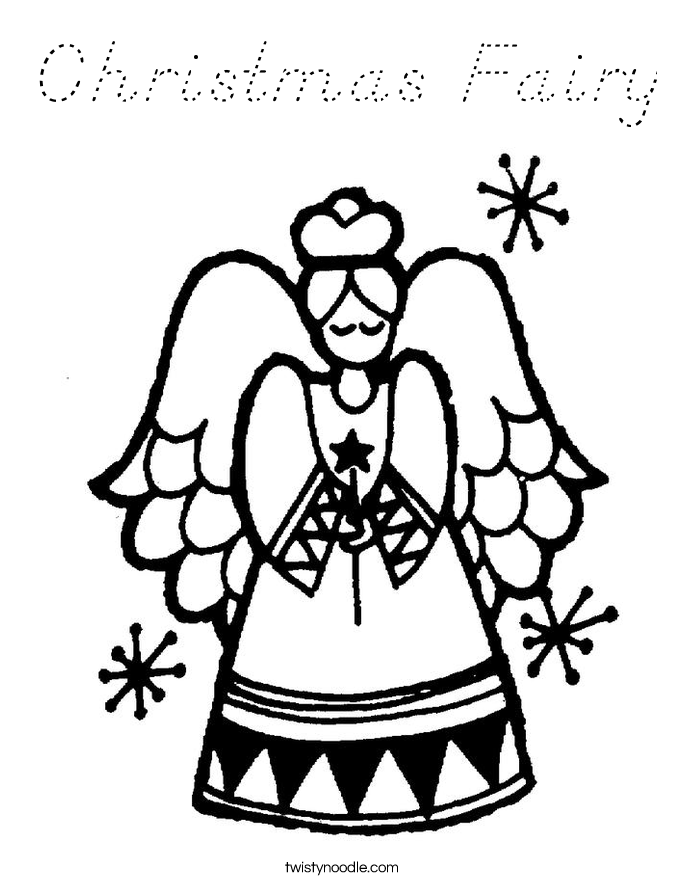 Christmas Fairy Coloring Page