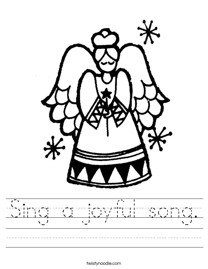 Sing a joyful song. Worksheet