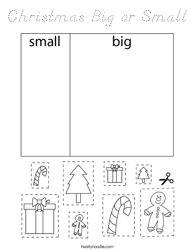 Christmas Big or Small Coloring Page
