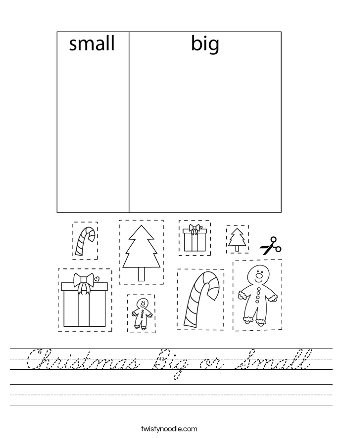 Christmas Big or Small Worksheet