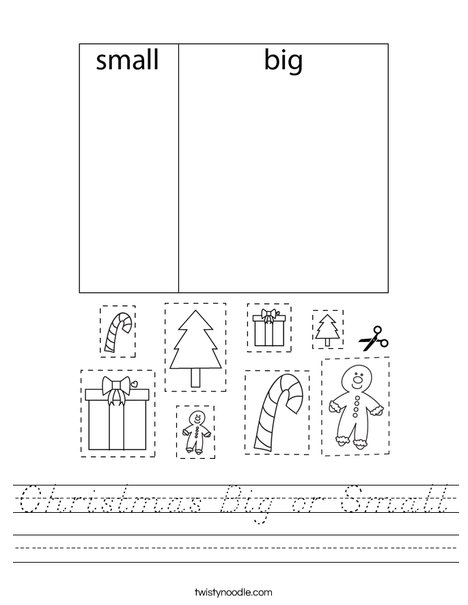Christmas Big or Small Worksheet