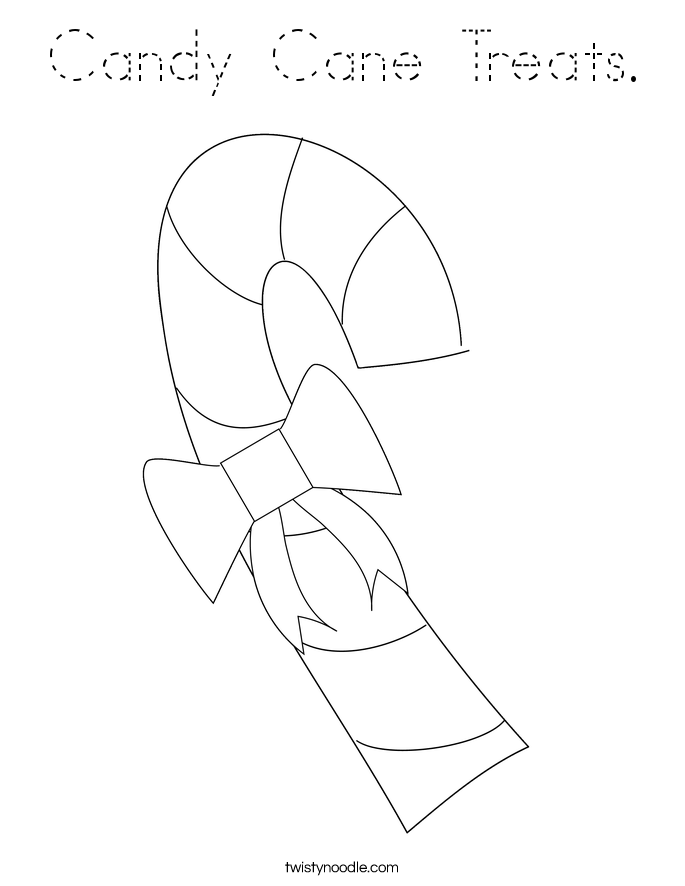 Candy Cane Treats Coloring Page - Tracing - Twisty Noodle