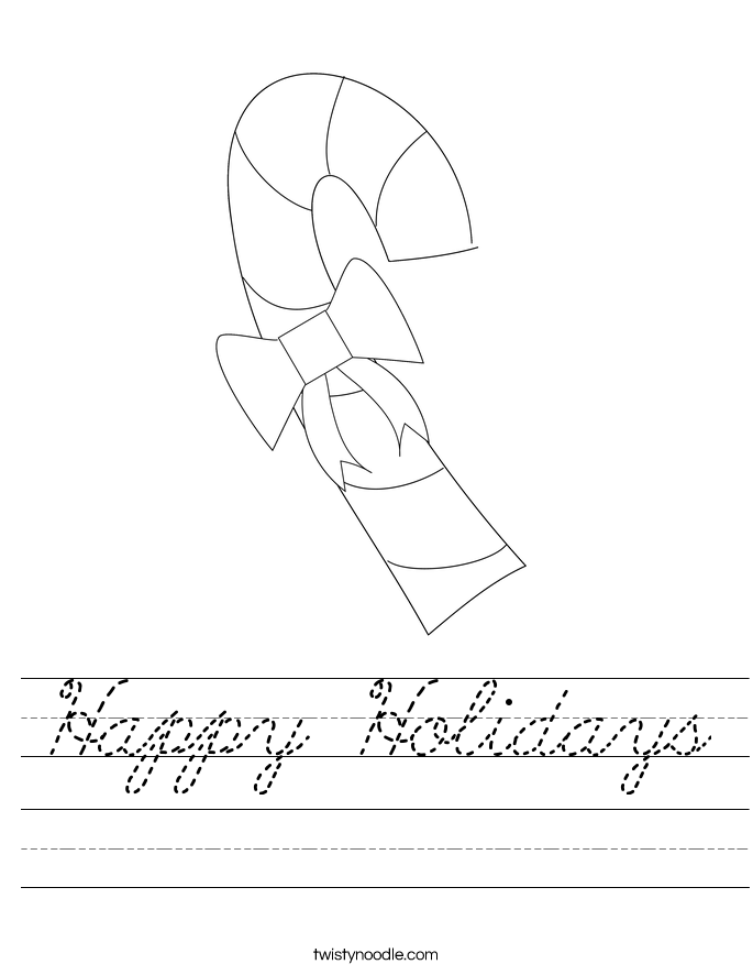 Happy Holidays Worksheet