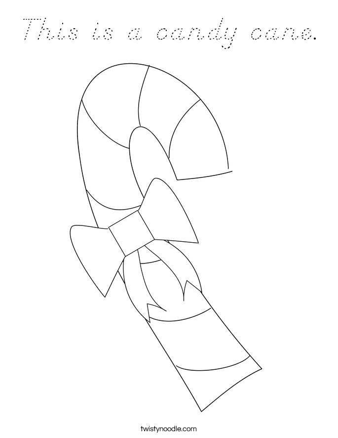 This is a candy cane. Coloring Page
