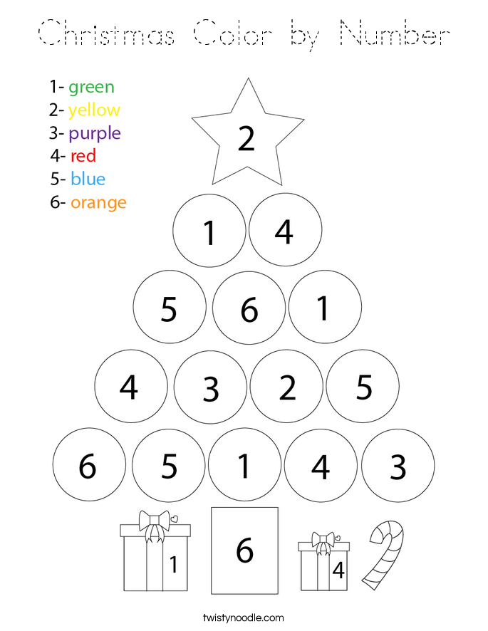 Christmas Color by Number Coloring Page