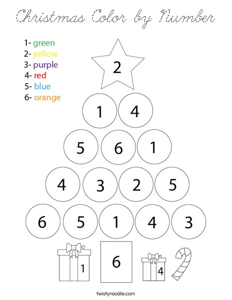 Christmas Color by Number Coloring Page