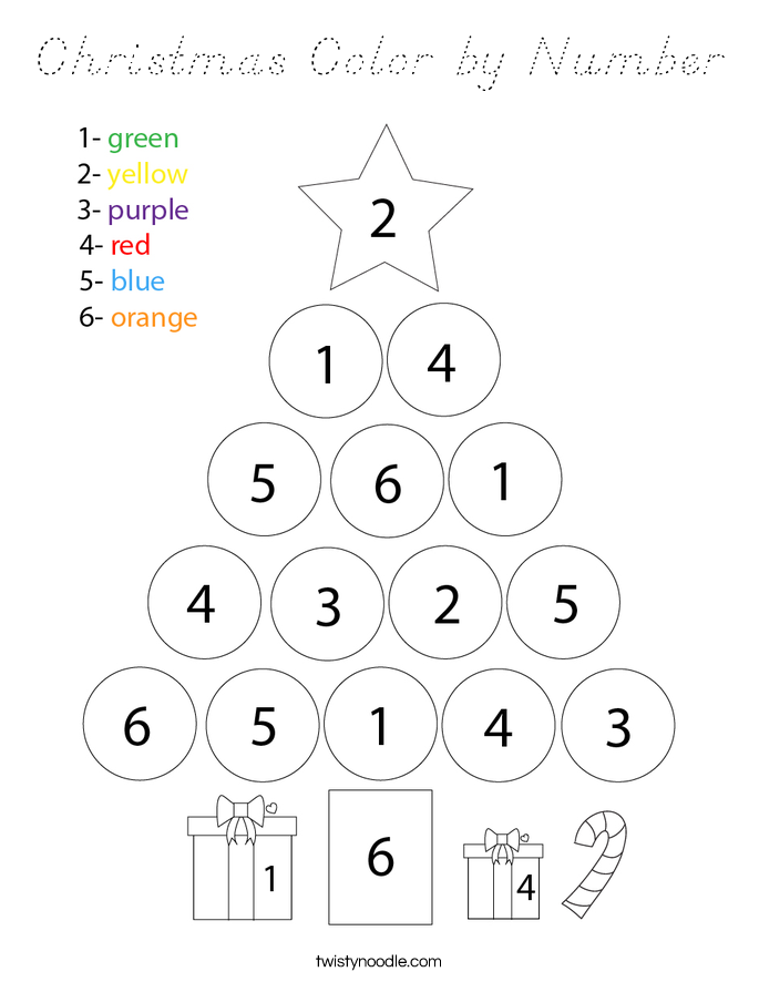 Christmas Color by Number Coloring Page