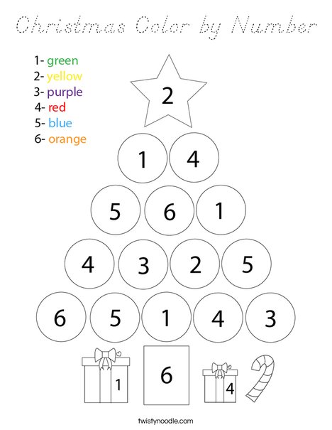 Christmas Color by Number Coloring Page