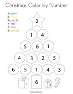 Christmas Color by Number Coloring Page