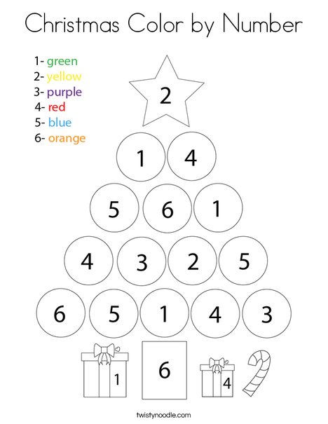Christmas Color by Number Coloring Page