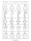 Christmas- Color the picture that is different Coloring Page