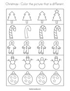 Christmas- Color the picture that is different Coloring Page
