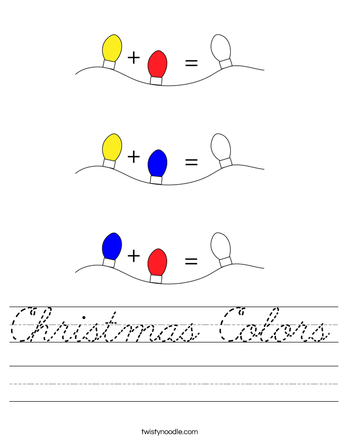 Christmas Colors Worksheet