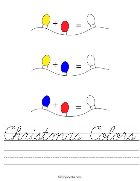 Christmas Colors Worksheet