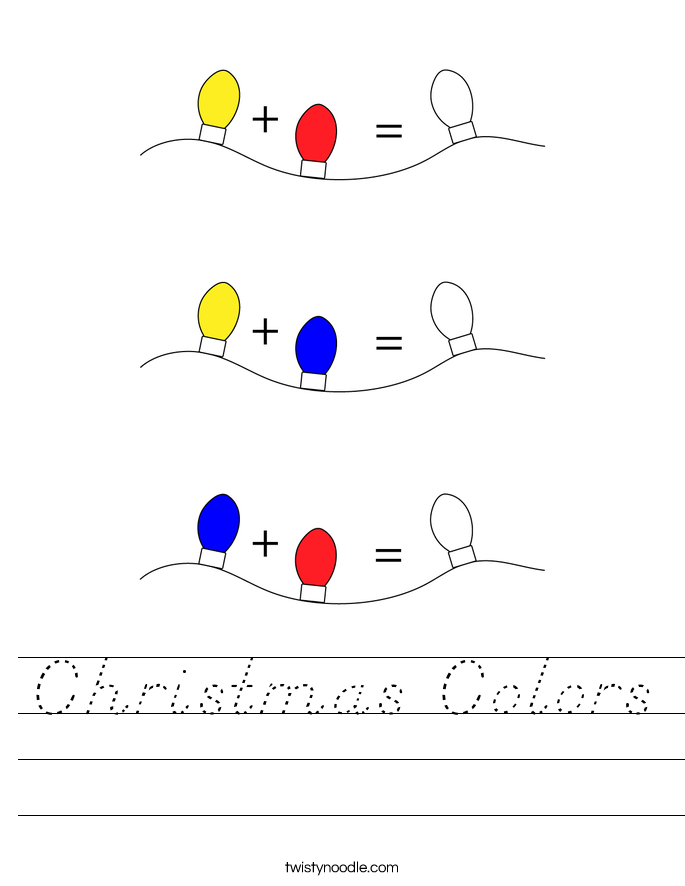 Christmas Colors Worksheet